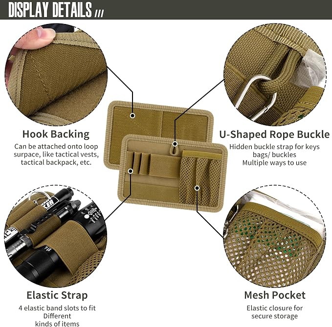 bvya Tactical Bag Insert Modular Panel Organizer Utility Admin Pouch Hook Fasteners for Gadgets