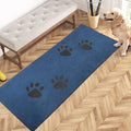 PURRUGS Dirt Trapping Door Mat 24" x 59", Non-Skid/Slip Machine Washable Microfiber Entrance Rug, Shoes Scraper, Dog Doormat, Super Absorbent Floor Mat for Muddy Wet Shoes and Paws, Blue