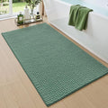DEXI Bathroom Rugs 43x24, Non Slip Washable Bath Mat, Absorbent Chenille Bathmat, Ultra Soft Thick Carpet for Tub Shower Floor, Green