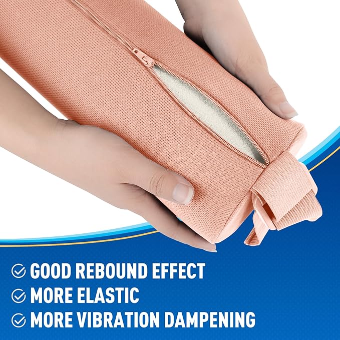 Lumbar Roll Support Pillow for Office Chair, Car, Gaming Chair, Memory Foam Back Cushion with Washable Cover for Relieving Back Pain & Improving Posture,Pink