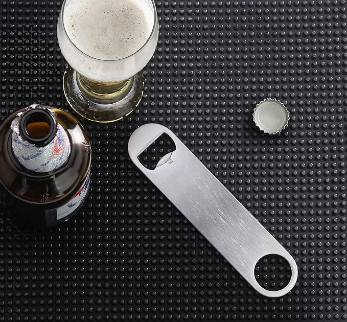 New Star Foodservice 533401 Stainless Steel Flat Bottle Opener, 7-Inch