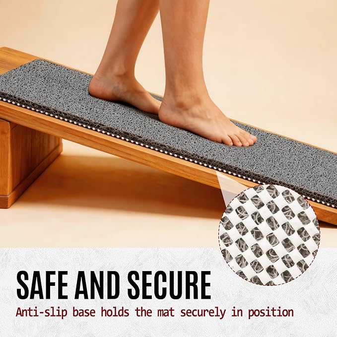 Joyhalo Shower Mat Bathtub Mat Non Slip, Bathmats Non Slip, Quick Drying Foot Scrubber Loofah Mats for Shower, Tub, Bathroom, Home, 47x16inch, Dark Grey
