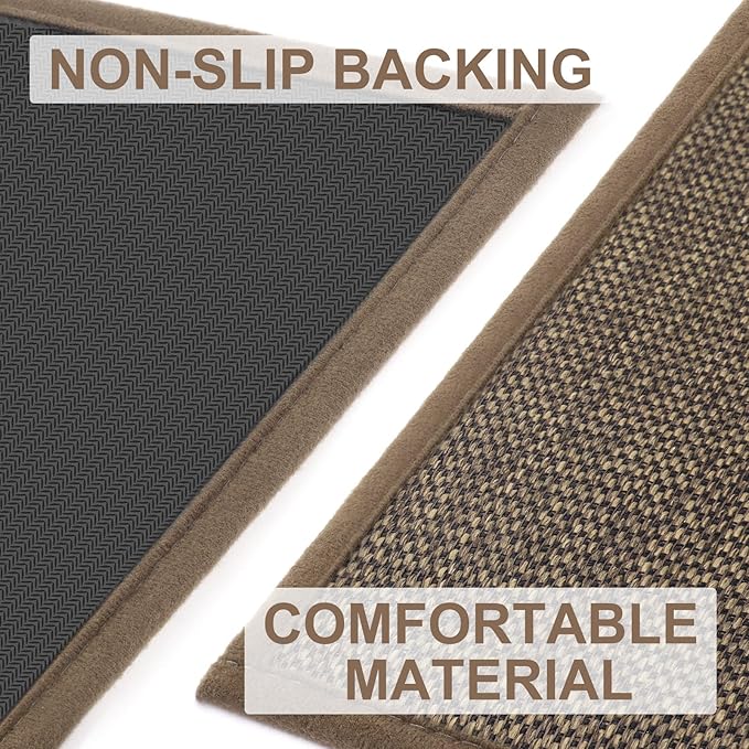 LEKEEPGO Door Mat 32"x47", Non Slip Door Mat Indoor Entrance, Rubber Backing Front Indoor Doormat Washable Absorbent Low-Profile Entryway Entry Resist Dirt Inside Door Mats, Brown