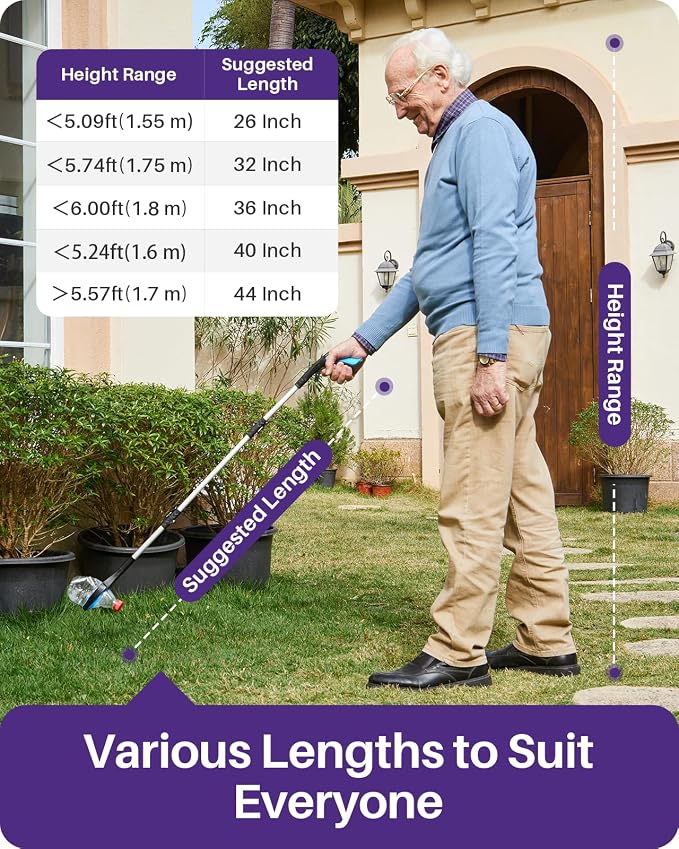 Kekoy 26inch Grabber Reacher Tool for Seniors, Foldable Reacher Grabbers Pickup Stick with Anti-Slip 360° Rotating Jaw, 4" Wide Extended Claw with Magnet for Disabled, After Surgery Recovery
