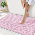 Smiry Bathroom Rugs Mat 34x21, Extra Soft Absorbent Chenille Bath Rugs, Non Slip Rubber Backing Machine Washable Quick Dry Bath Mats for Bathroom Floor, Tub, Shower, Home Decor Accessories, Pink