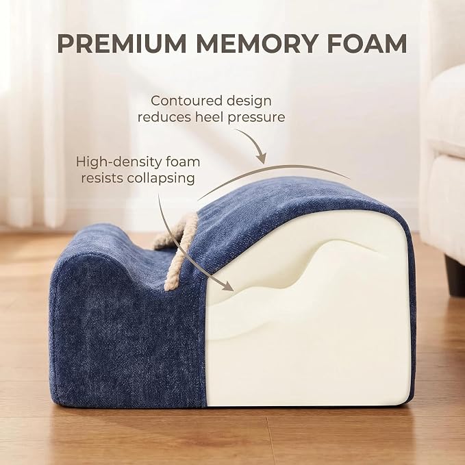 Foot Rest for Under Desk at Work, Office Footrest with Warm Feet Pocket,Ergonomic Under Desk Footrest with Washable Cover, Stool for Office Chair & Back &Pain Relief, (Blue+)