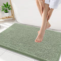 Smiry Luxury Chenille Bathroom Rugs 34x21, Extra Soft and Absorbent Shaggy Bath Mat, Machine Washable, Non-Slip Plush Carpet Runner for Tub, Shower, and Floor, Home Decor Accessories, Sage Green