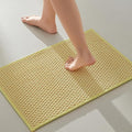 TYUU Bathroom Rugs Non Slip Washable, Super Absorbent Thin Bath Mat Small Quick Dry Low Pile Bathroom Rug, Yellow 16"x24"
