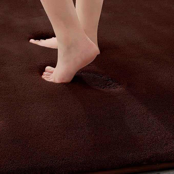 MINIDEAR Bathroom Rugs 70x24 Dark Brown - Thick Memory Foam Bath Mat, Ultra Soft & Plush Fluffy, Non-Slip, Quick Dry, Absorbent Washable Floor Microfiber Mat for Tub, Home Decor Accessories