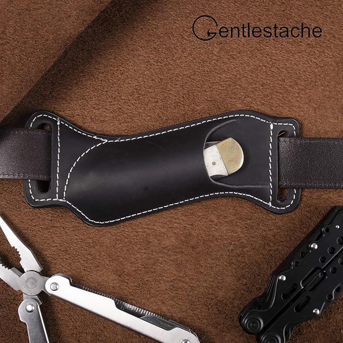 Gentlestache Leather Knife Sheaths for Belt, Knife Holster, Pocket Knife Sheath, EDC Leather Sheath for Folding Knife Carrier