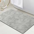 ACCUMTEK Non Slip Bath Mat, Thin Bathroom Rugs Fit Under Door, Quick Dry Bath Mats, Machine Washable Bath Rugs for Bathroom, Bathtub & Kitchen, Bathtub, Light Gray/Marble/32 x20