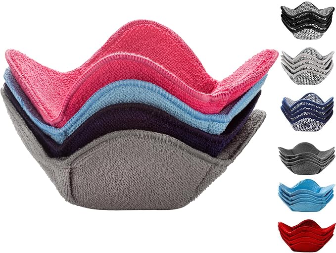 Sheff Microwave Bowl Cozy Holders Set of 4 - Durable and Reliable for Hot and Cold Plates and Dishes - Ideal Household Gift (Blue Navy Gray Pink)
