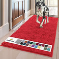 Muddy Mat® | Super Absorbent Door Mat Indoor, Microfiber Quick Dry Chenille Entryway Rug, Non-Slip Front Door Mat, Indoor Mats for Entryway, Machine Washable Pet Rug, Red 3ft x 8ft