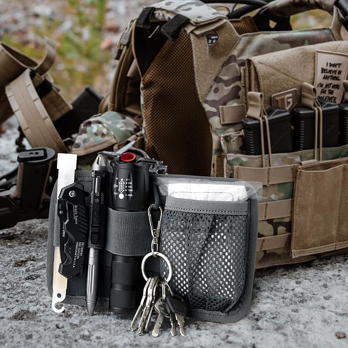 bvya Tactical Bag Insert Modular Panel Organizer Utility Admin Pouch Hook Fasteners for Gadgets
