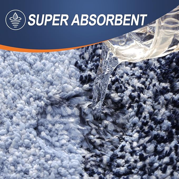 OLANLY Large Bathroom Rugs Mat 50x30, Extra Soft Absorbent Microfiber Bath Rugs, Rubber Backing, Quick Dry, Washable Bath Mats for Bathroom Floor, Tub and Shower, Home Decor Accessories, Navy Blue