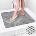 Shower Mat Non Slip: 24 x 24 Inch Square Shower Mats with Drain Hole in Middle - Soft Loofah Quick Drying Matt for Shower Stall