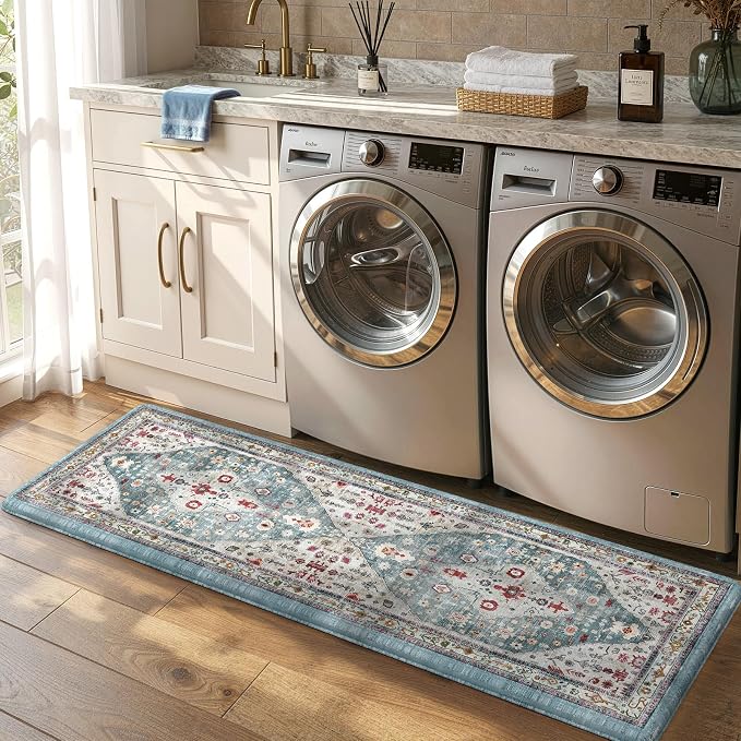 Collive Kitchen Mats for Floor, Cushioned Anti Fatigue Kitchen Rugs Waterproof Sink Rugs Non Slip, Soft Comfortable Standing Mats for Office, Laundry, 17”x59”