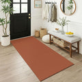 KOZYFLY Orange 3x6 Washable Runner Rug, Non Slip Wide Runners for Hallway, Woven Large Entryway Runners, Braided Floor Carpet Runner for Entry, Kitchen, Bedside, Hall, Burnt Orange/Tan