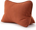 Pat. Pend. Corduroy Back Support Pillow for Bed Sitting and Headboard Support, Lumbar Cushion for Relaxing and Watching TV, Triangle Backrest Pillow, Brick Red