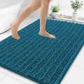 Smiry Bathroom Rugs Mat 48x32, Extra Soft Absorbent Chenille Bath Rugs, Non Slip Rubber Backing Machine Washable Quick Dry Bath Mats for Bathroom Floor, Tub, Shower, Home Accessories, Peacock Blue
