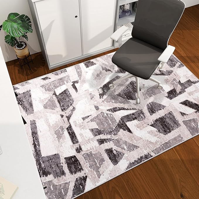 Office Chair Mat for Hardwood Floor, 60"x45" Easy Glide Computer Desk Mat Protector for Rolling Chair Under Desk Rug Nonslip Backing, Machine Wash, (Modern)