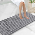 Smiry Bathroom Rugs Mat 47x20, Extra Soft Absorbent Chenille Bath Rugs, Non Slip Rubber Backing Machine Washable Quick Dry Bath Mats for Bathroom Floor, Tub, Shower, Home Decor Accessories, Grey
