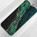Bathtub Mat Non Slip, 40x16 inch Bath and Shower Safety Mats, Green and Gold Marble Tub Mat for Bathroom, Tub Shower Mat with Drain Holes and Suction Cups