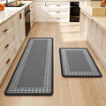 Kitchen Mats for Floor, 17''x30''+17''x47''Kitchen Rugs Set of 2, Washable Absorbent Kitchen Mat Non Slip, Braided Kitchen Runner Rug, Kitchen Sink Rug, Grey