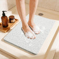 Joyhalo Shower Mat Bathtub Mat Non Slip, Bathmats Non Slip, Quick Drying Foot Scrubber Loofah Mats for Shower, Tub, Bathroom, Home, 17x24inch, White
