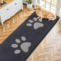 Smiry Dog Door Mat for Muddy Paws, Absorbs Moisture and Dirt, Low-Profile Entryway Mat with Non-Slip Backing, Entry Indoor Outdoor Doormat for Inside Floor (70x24 Inches, Dark Grey, Paw