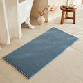 TYUU Waffle Bath Mat, Boho Bathroom Rugs Non Slip Washable Super Absorbent Quick Dry Bath Mat Farmhouse Bathroom Decor, 48"x24" Denim Blue