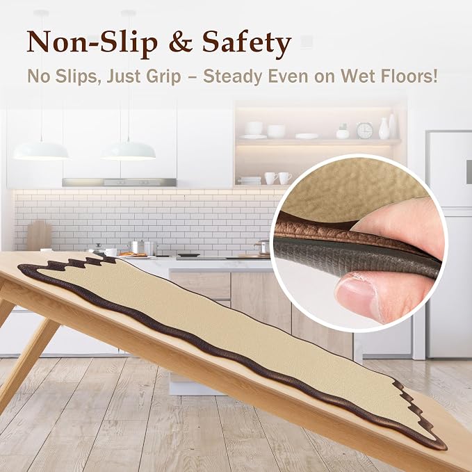 Arenarug Scalloped Kitchen Mats Rugs Sets of 2 Cushioned Anti Fatigue Floor Mat Waterproof Kitchen Rugs Non Slip Foam Comfort Standing Mat for Sink Laundry, Terracota