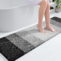OLANLY Bathroom Runner Rugs Mat 59x17, Extra Soft Absorbent Microfiber Bath Rugs, Rubber Backing, Quick Dry, Washable Long Bath Mats for Bathroom Floor, Tub and Shower, Home Decor Accessories, Black