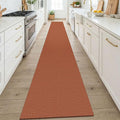 KOZYFLY Orange 2x14 Runners Rugs for Hallway, Long Washable Runner Rug, Woven Non Slip Kitchen Runner, Flatweave Entryway Rug, Floor Carpet for Entry, Aisle, Hall, Burnt Orange/Tan