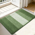 Kitinjoy Indoor Outdoor Door Mat, 44x32 Non-Slip Absorbent Dirt Trapper, Low-Profile Washable Inside Entrance Front Floor Mat, Sturdy Soft Entry Doormats for Entryway, Green