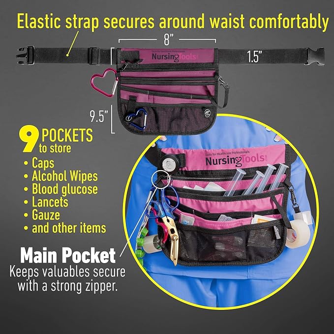 Kangapak Nurse Fanny Pack Multi Compartment Waist Organizer Tool Bag for Students, Practitioners & Medical Professionals