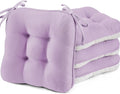 BETU Chair Cushions for Dining Chairs Set of 4,3.5" Thick Kitchen Table Chair Pads with Ties,Non Slip Backing and Covers, Seat Cushion for Dining Room,Bar,Patio Chairs,15.5"X15.5"X3.5",Purple