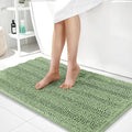 OLANLY Thick Large Bathroom Rugs 40x24, Extra Soft Absorbent Chenille Striped Bath Rugs, Rubber Backing, Machine Wash, Bath Mats for Bathroom Floor, Tub and Shower, Home Decor Accessories, Sage Green