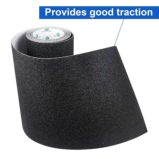 BOMEI PACK Anti Slip Tape, Black 12 Inch x 16.5Ft Grip Tape for Stairs Outdoor/Indoor, Waterproof Non Skid Roll for Stair Treads Non Slip, High Traction Abrasive Adhesive Stair Steps