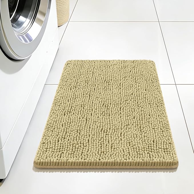Bcoimo Bathroom Rugs 24x17, Bath Mats for Bathroom Non Slip with Rubber Backing,High Absorbent Microfiber Bath Rugs Quick Drying, Machine Washable, Durable Decor