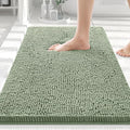 Smiry Luxury Chenille Bathroom Rugs 30x20, Extra Soft and Absorbent Shaggy Bath Mat, Machine Washable, Non-Slip Plush Carpet Runner for Tub, Shower, and Floor, Home Decor Accessories, Sage Green