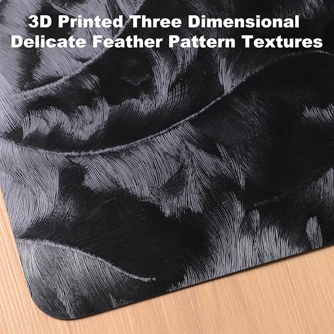 60" x 75" Office Mat for Hardwood Floor with 3D Feather Design,Waterproof&Non-Slip Computer Floors Mat,Utility Office Floor Mats for Rolling Chairs Hardwood,Office Chair Floors Protector for Home&Game