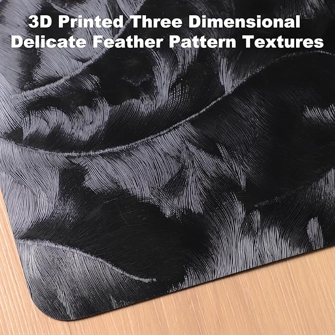 36" x 48" Office Mat for Hardwood Floor with 3D Feather Design,Waterproof&Non-Slip Computer Floors Mat,Utility Office Floor Mats for Rolling Chairs Hardwood,Office Chair Floors Protector for Home&Game