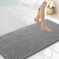 Smiry Luxury Chenille Bathroom Rugs 44x24, Extra Soft and Absorbent Shaggy Bath Mat, Machine Washable, Non-Slip Plush Carpet Runner for Tub, Shower, and Floor, Home Decor Accessories, Grey