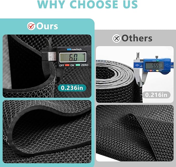 WochiTV Non Slip Drainage Mats PVC Pool Floor Mat 0.23'' Thick Outdoor Indoor Parking Space Mat for Bathroom Garage Basement Backyard Commercial Kitchen 3x10Ft Black