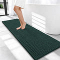OLANLY Thick Bathroom Runner Rugs 47x17, Extra Soft Absorbent Chenille Bath Rugs, Rubber Backing, Machine Wash Dry, Long Bath Mats for Bathroom, Tub and Shower, Home Decor Accessories, Blackish Green
