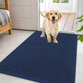 OLANLY Dog Door Mat for Muddy Paws 44x32, Absorbs Moisture and Dirt, Absorbent Non-Slip Washable Doormat, Quick Dry Chenille Mud Mat for Dogs, Entry Indoor Entryway Carpet for Inside Floor, Dark Blue