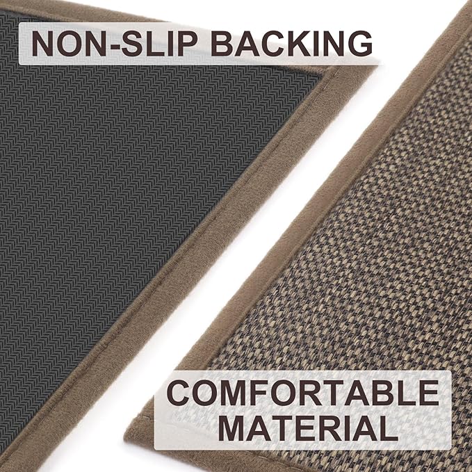 LEKEEPGO Door Mat 17"x29", Non Slip Door Mat Indoor Entrance, Rubber Backing Indoor Door mats Washable Absorbent Low-Profile Doormat Front Entryway Entry Resist Dirt Inside Door Mats, Brown