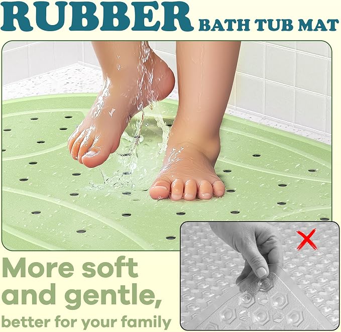 Bathtub Mat Non Slip Shower Mat,Washable Anti Slip Tub Surface, Soft Rubber Mat for Bathtub Shower