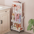 Hair Tool Organizer Cart with Hair Dryer Holder, Narrow Bathroom Storage Cart for Curling Flat Iron & Hot Tools, Slim Hair Appliance Organizer for Vanity Styling Tools, Salon Cart with Tray on Wheels